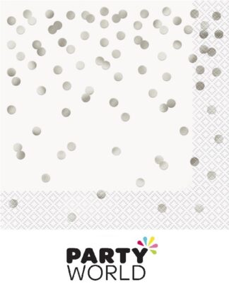 Silver Confetti Party Paper Napkins (16pk)