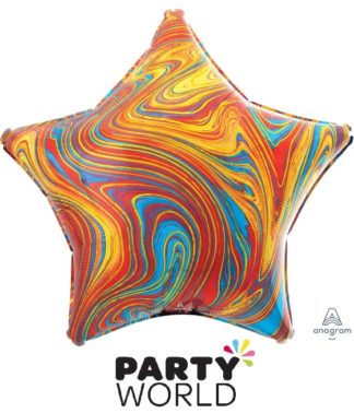 Star Shaped Marblez Party Foil Balloon