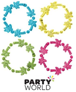 Tropical Party Bead Bracelets -10cm (4pcs)