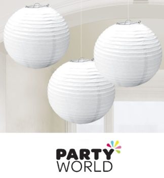 White Round Paper Party Lanterns (3)