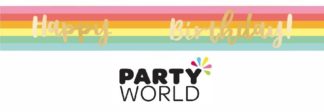 Happy Birthday Rainbow Add Any Age Foil Banner 1.8m