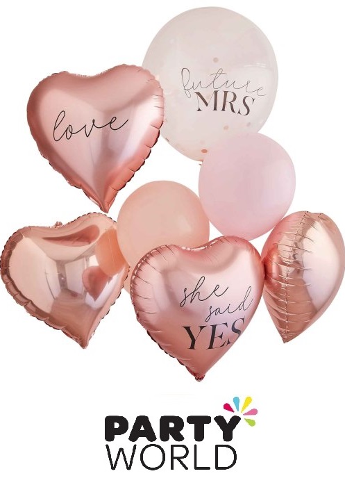 Hen Party Balloon Cluster Rose Gold And Pink Balloons (9)
