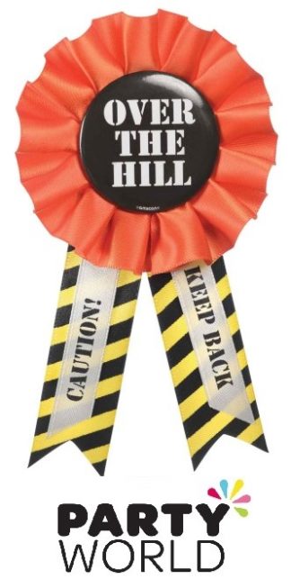 Over the Hill Construction Party Award Ribbon