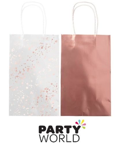 Rose Gold Foiled Party Paper Kraft Bags (8)