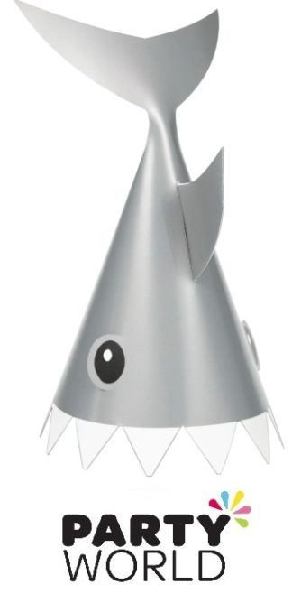 Shark Party Shaped Cardboard Hats (8pcs)