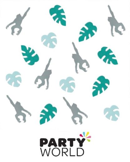 Wild Jungle Monkey And Leaf Party Table Confetti