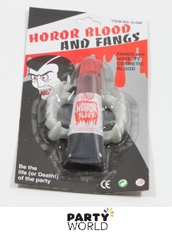 horror fangs and blood
