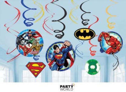 justice league hanging swirl decorations