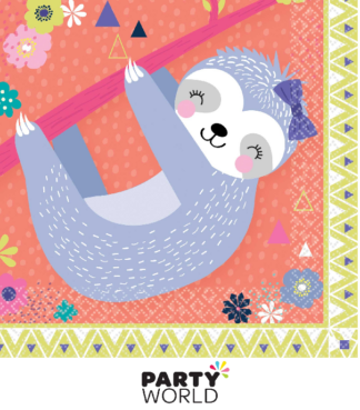 sloth party small napkins