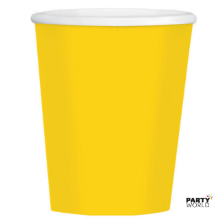yellow paper cups