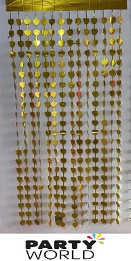 Gold Heart Foil Curtain 2m x 1m