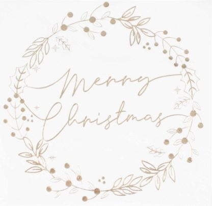Merry Christmas Touch Of Gold Napkins(16)