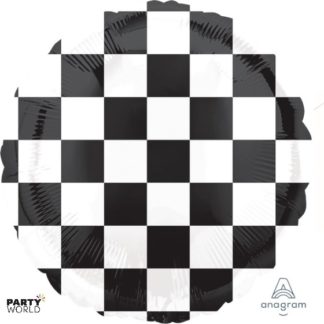 checkered racing foil balloon