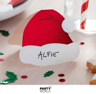christmas place cards santa hat
