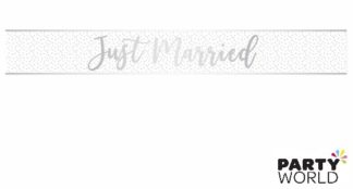 just married silver banner