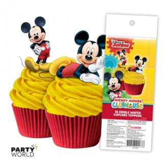 mickey mouse edible wafer cupcake toppers