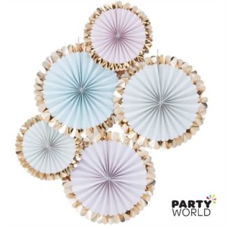 pastel gold mix paper fans ginger ray