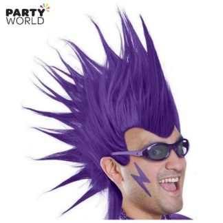 purple mohawk wig spiky hair