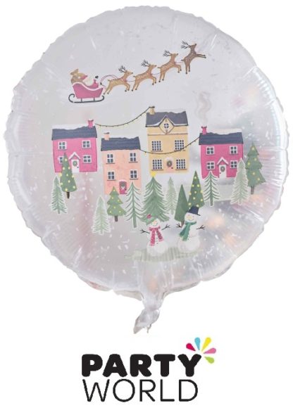 Christmas Snow Globe Foil Round Balloon