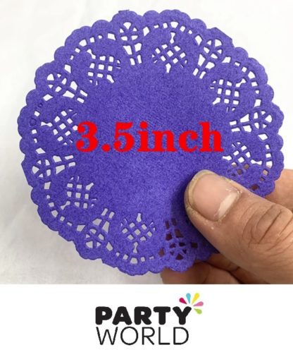 Purple Paper Doilies 88 mm (100pk)