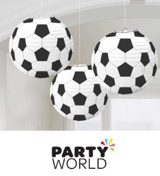 Soccer Party Fan Paper Lantern Decorations (3pcs)