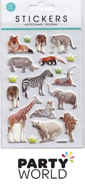 Wild Animals Party Puffy Stickers