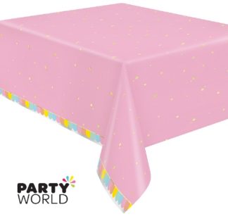 pastel pink ice cream tablecover