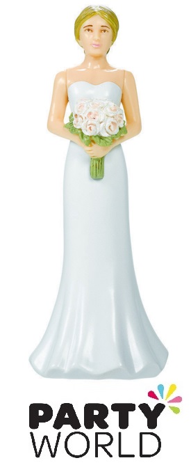 Bride Wedding Cake Topper With Flowers 10.4cm (Blonde)