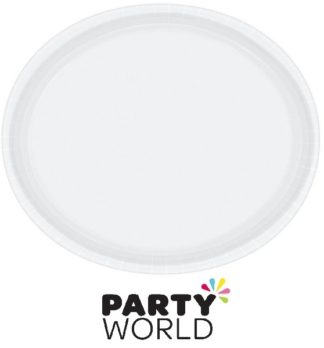 Frosty White Party Large Oval Paper Plates (20)