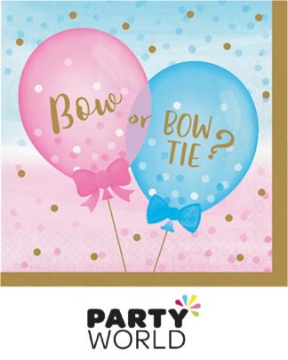 Gender Reveal Bow Or Bowtie Luncheon Napkins (16pk)