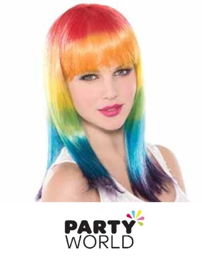 Rainbow Spectrum Long Party Wig