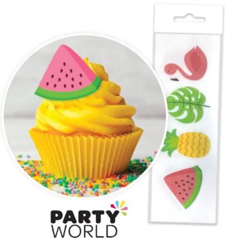 Tropical Party Edible Wafer Cake Toppers (16pk)