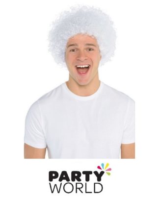 White Curly Afro Party Wig