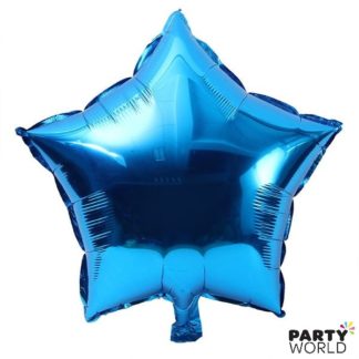 blue foil star shaped balloon