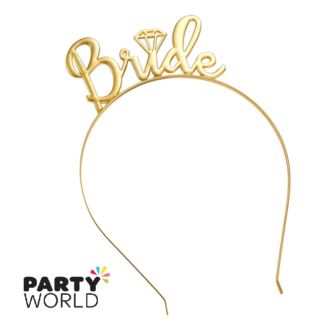 gold bride headband