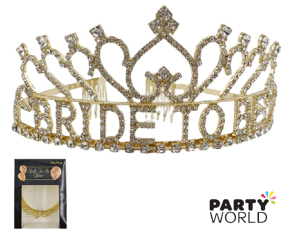 gold bride to be tiara crown
