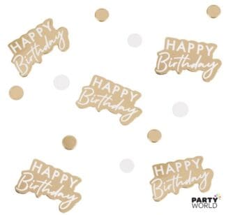 gold happy birthday confetti scatters