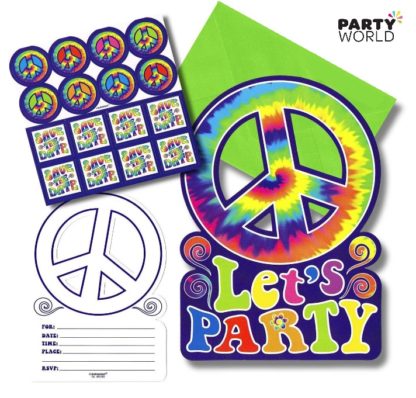 groovy hippie party invitations
