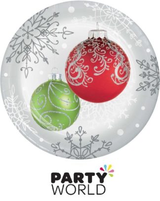 Christmas Elegant Ornaments 7in Paper Plates (8)