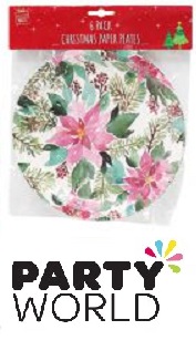Christmas Merry Floral Paper Plates (6)
