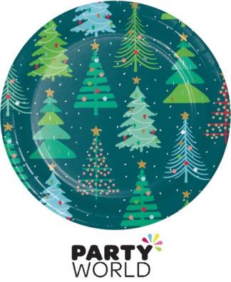 Christmas Tree Holiday Cheer 7in Paper Plates (8)