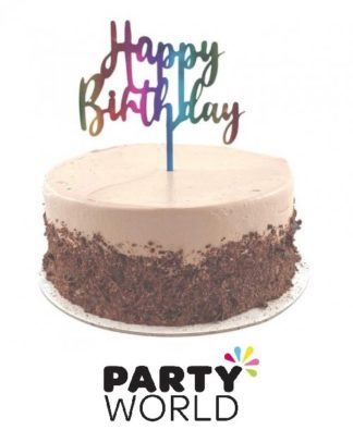 Happy Birthday Rainbow Acrylic Cake Topper