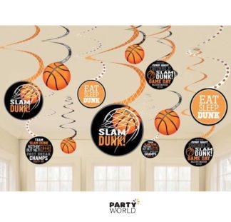 basketball hanging decorations swirls