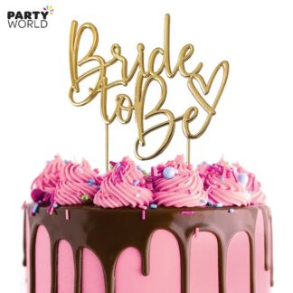 bride to be gold metal topper