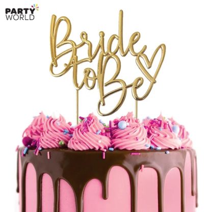 bride to be gold metal topper