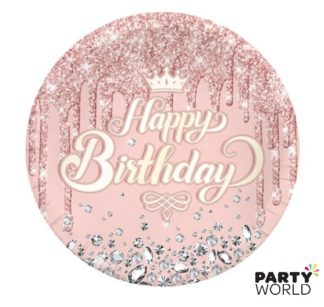 diamond birthday princess party paper plates