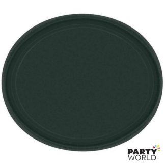 jet black oval plates