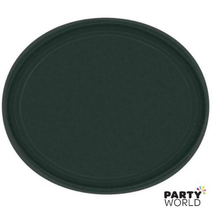 jet black oval plates