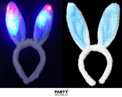 light up flashing bunne ears blue