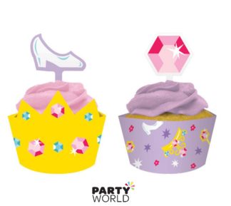 princess party cupcake wraps & toppers